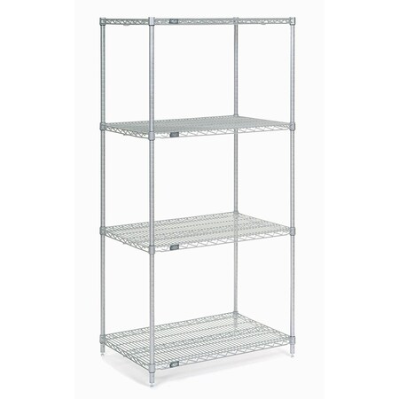 Nexel Wire Shelving, Poly-Z-Brite, 30W x 21D x 54H 21305Z